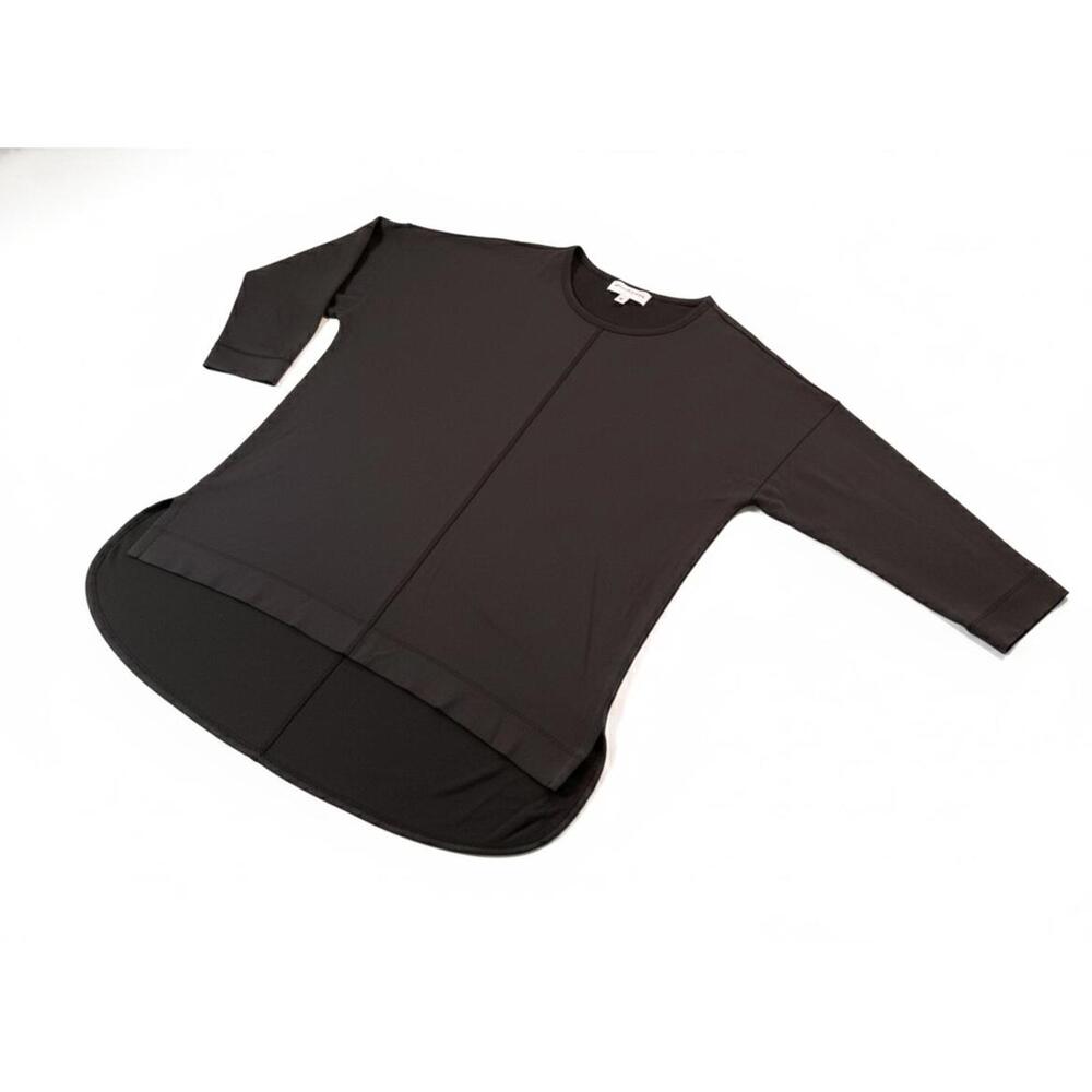 Gibson + Latimer Black Women's Long Sleeve High-Low Hem Top
